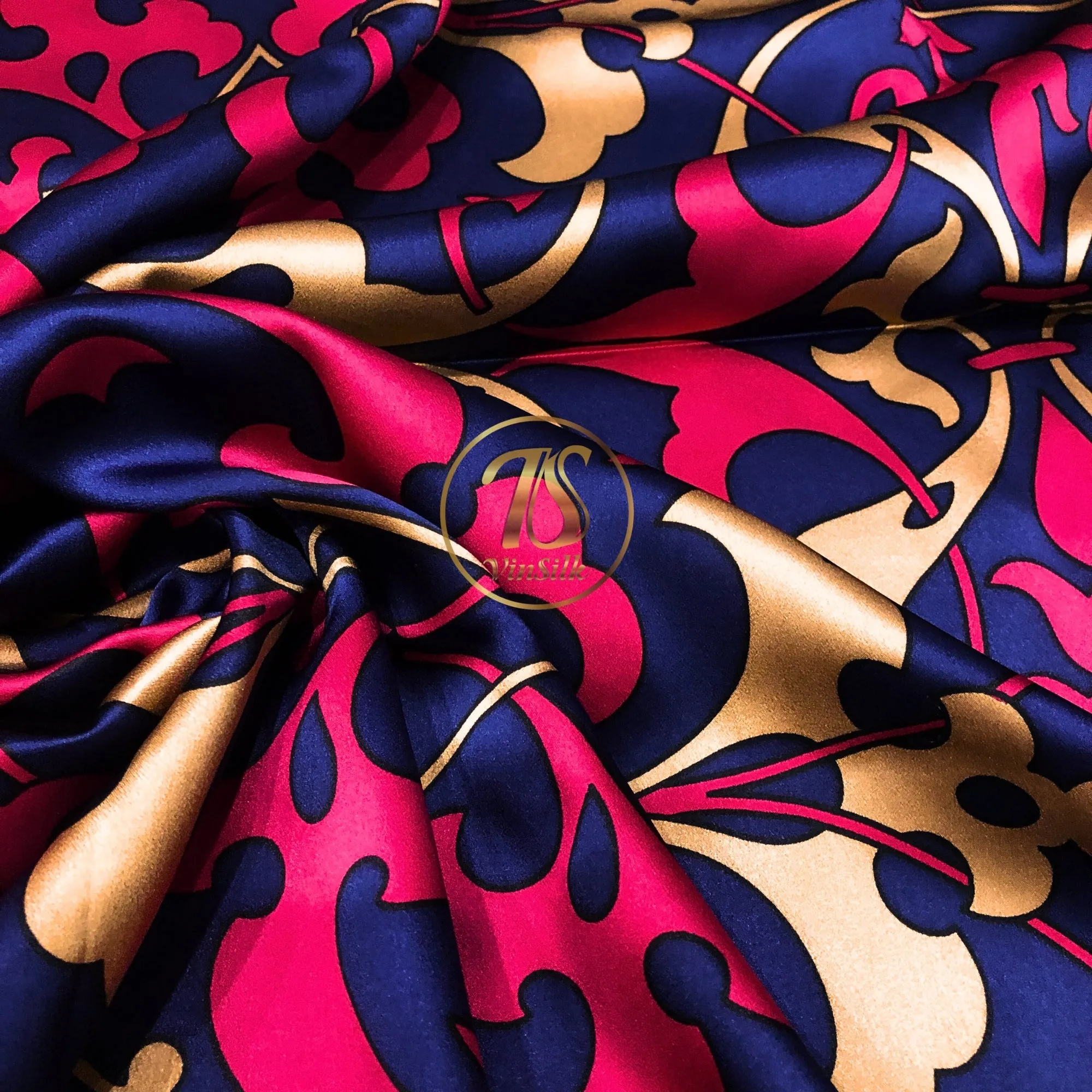 100% PURE MULBERRY SILK fabric by the yard – Floral satin silk fabric – Dress making – Silk for sewing - Gift for women