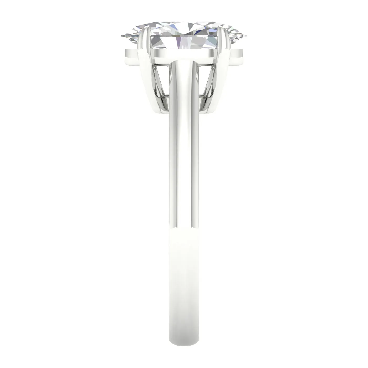 14K White Gold Lab Grown 2.14ct Oval Diamond Engagement Ring