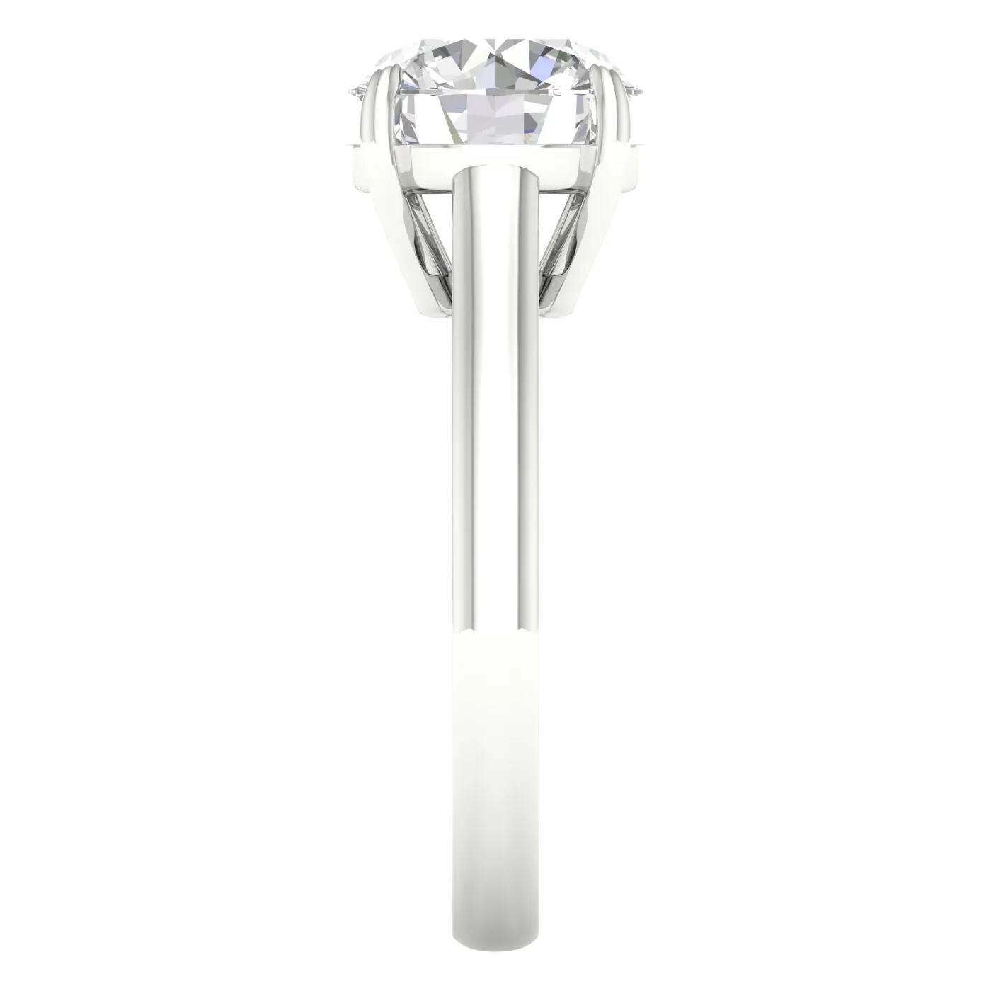 14K White Gold Lab Grown 3ct Round Diamond Solitaire Engagement Ring