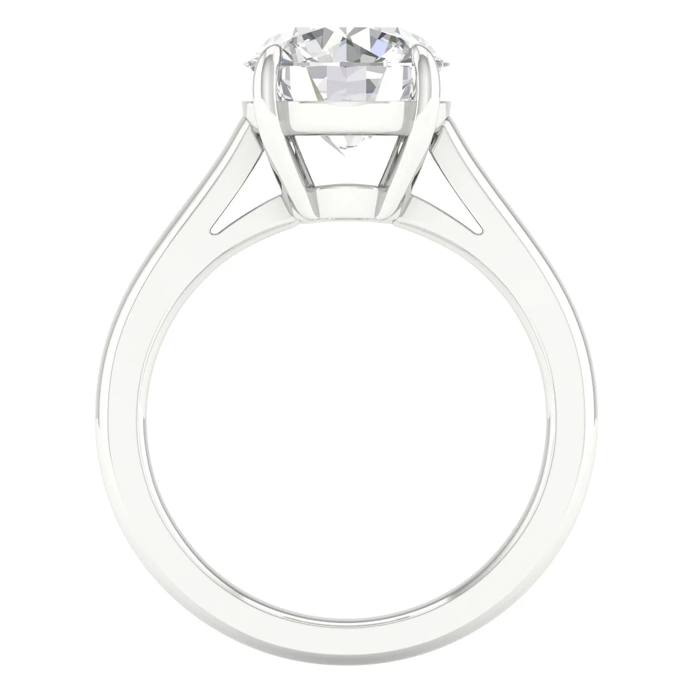 14K White Gold Lab Grown 3ct Round Diamond Solitaire Engagement Ring