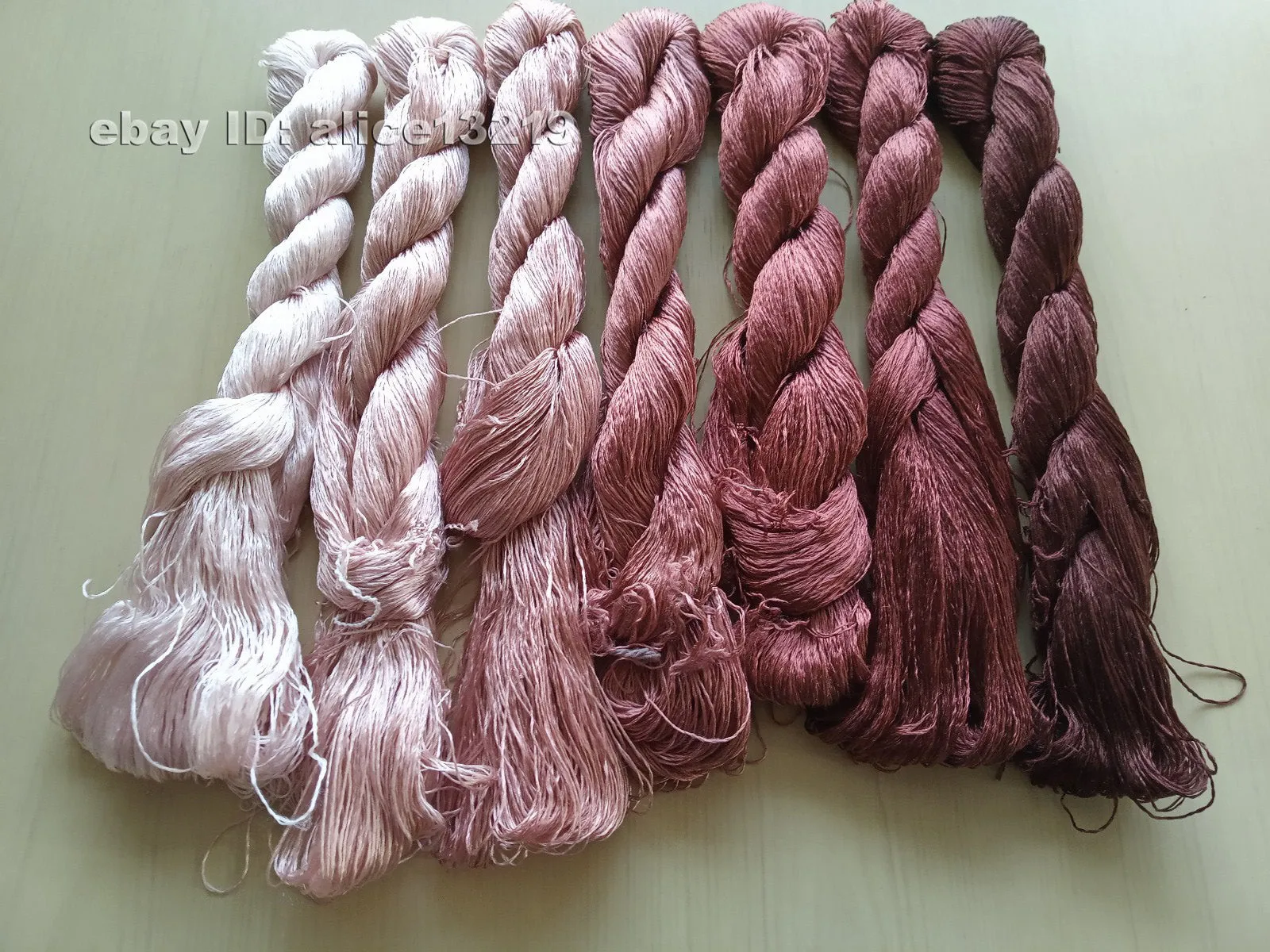 7bundles 100%real mulberry silk,hand-dyed embroidery silk floss/thread N55