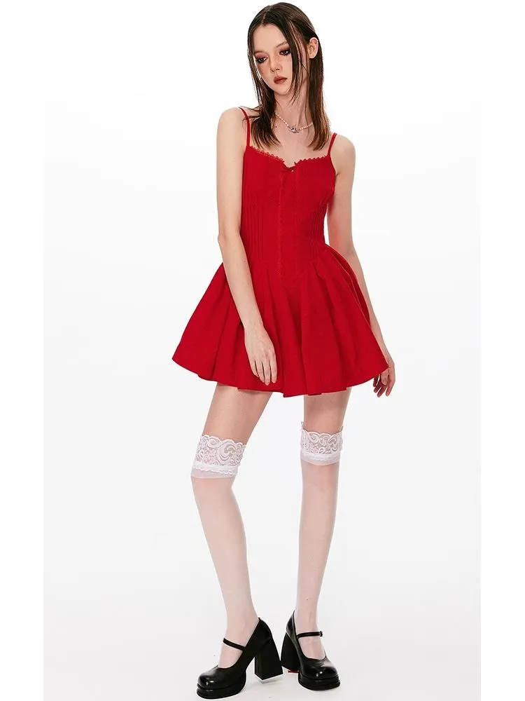 A-line suspender dress【s0000008427】