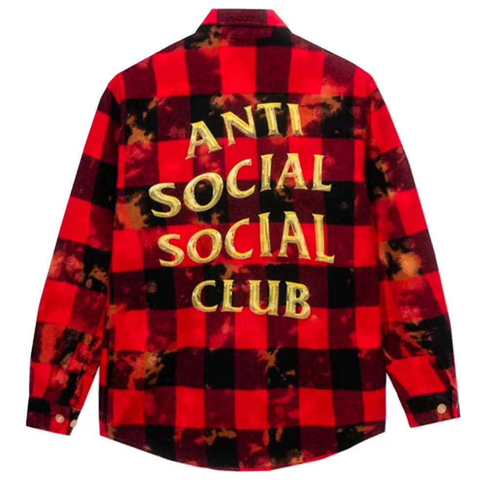 Anti Social Social Club Chromey Red Tie Dye Flannel