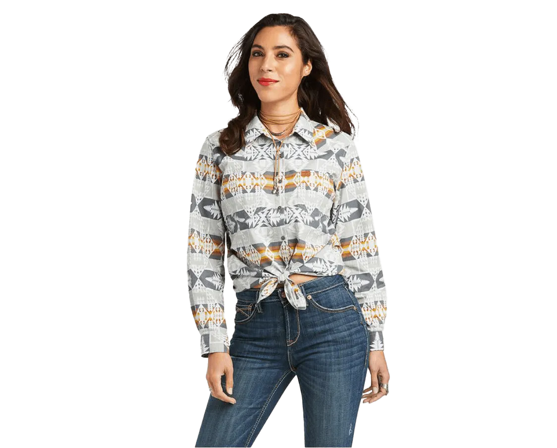 Ariat Ladies Pendleton Billie Jean Arrowhead Grey Shirt