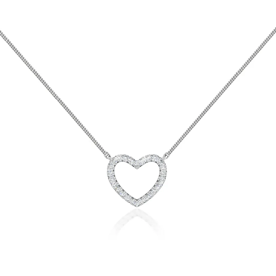 ARMELLE - Heart Lab Diamond Necklace 18k White Gold