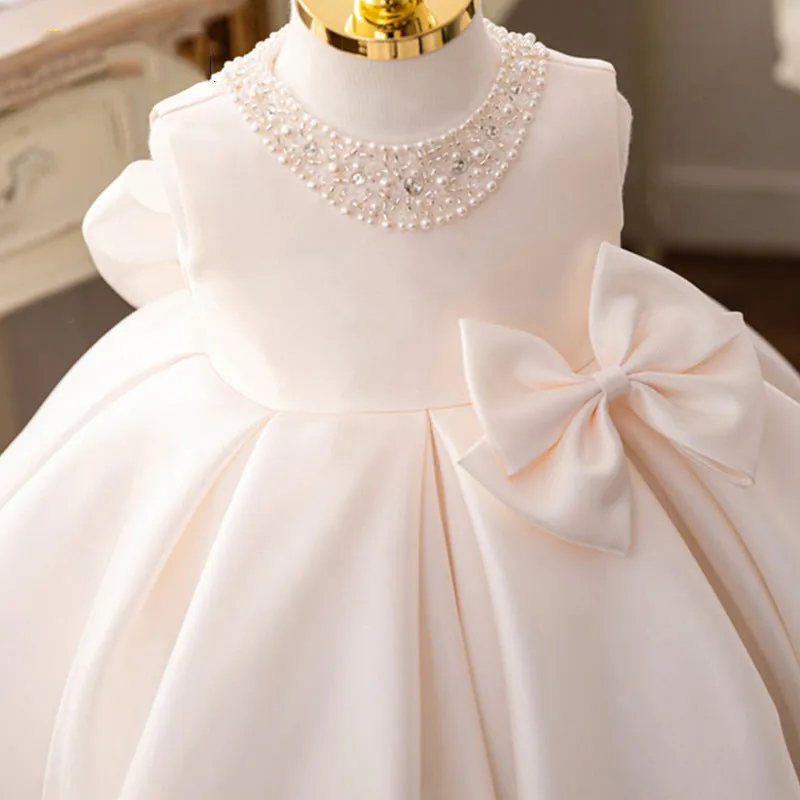 Baby Girl Birthday Party Dresses Girl Sequined Bow Puffy Formal Princess Dresses