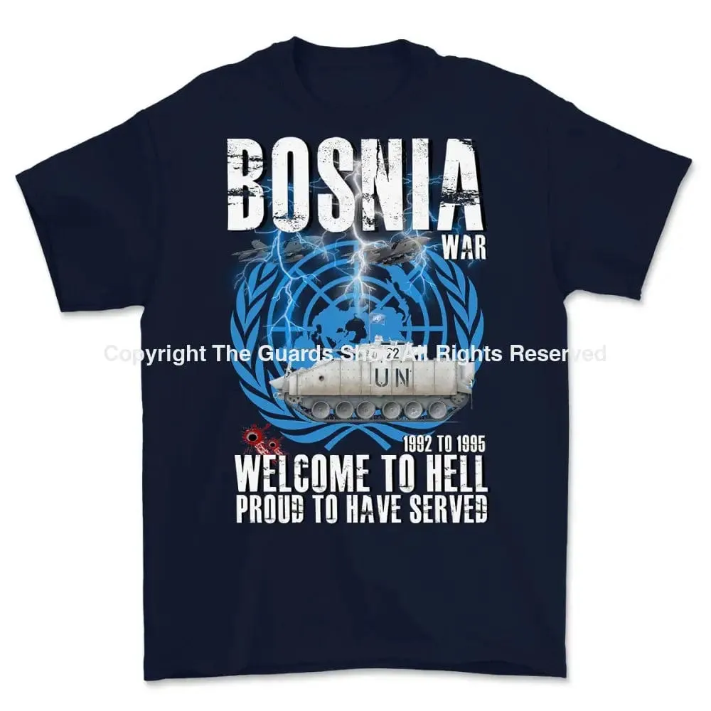 BOSNIA WAR Welcome To Hell with Warrior Printed T-Shirt
