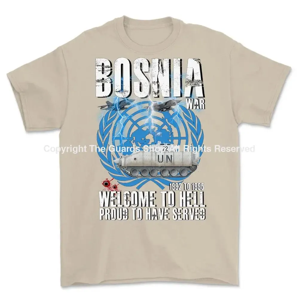BOSNIA WAR Welcome To Hell with Warrior Printed T-Shirt