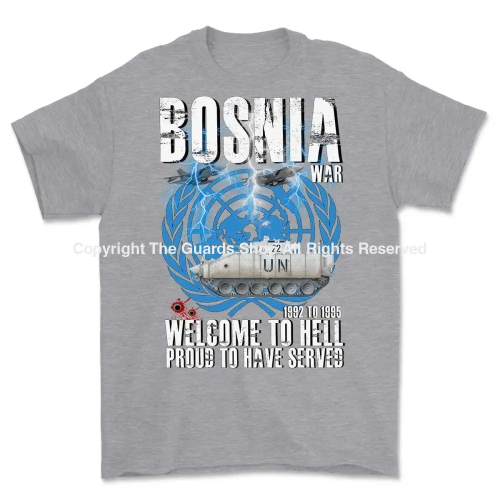BOSNIA WAR Welcome To Hell with Warrior Printed T-Shirt