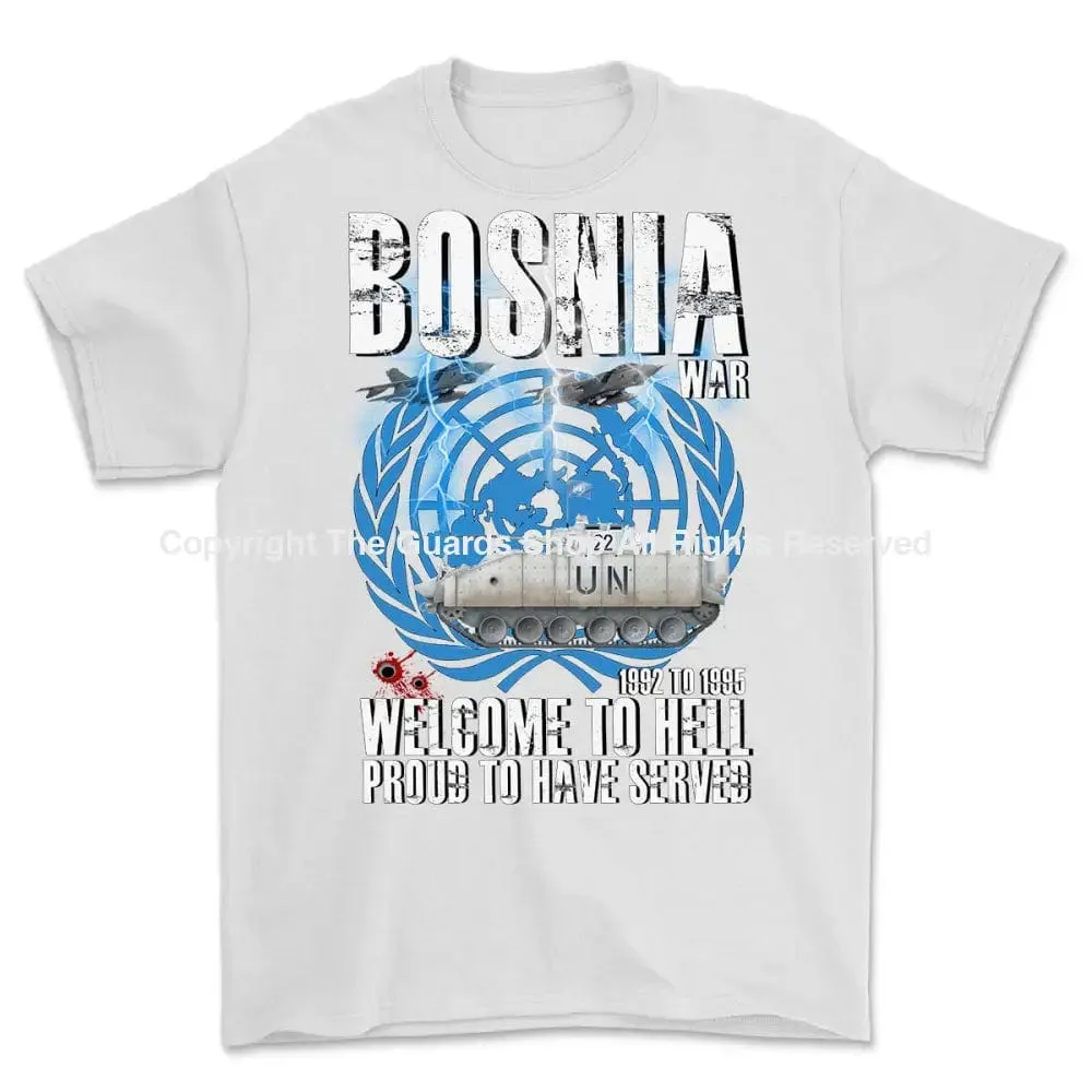 BOSNIA WAR Welcome To Hell with Warrior Printed T-Shirt