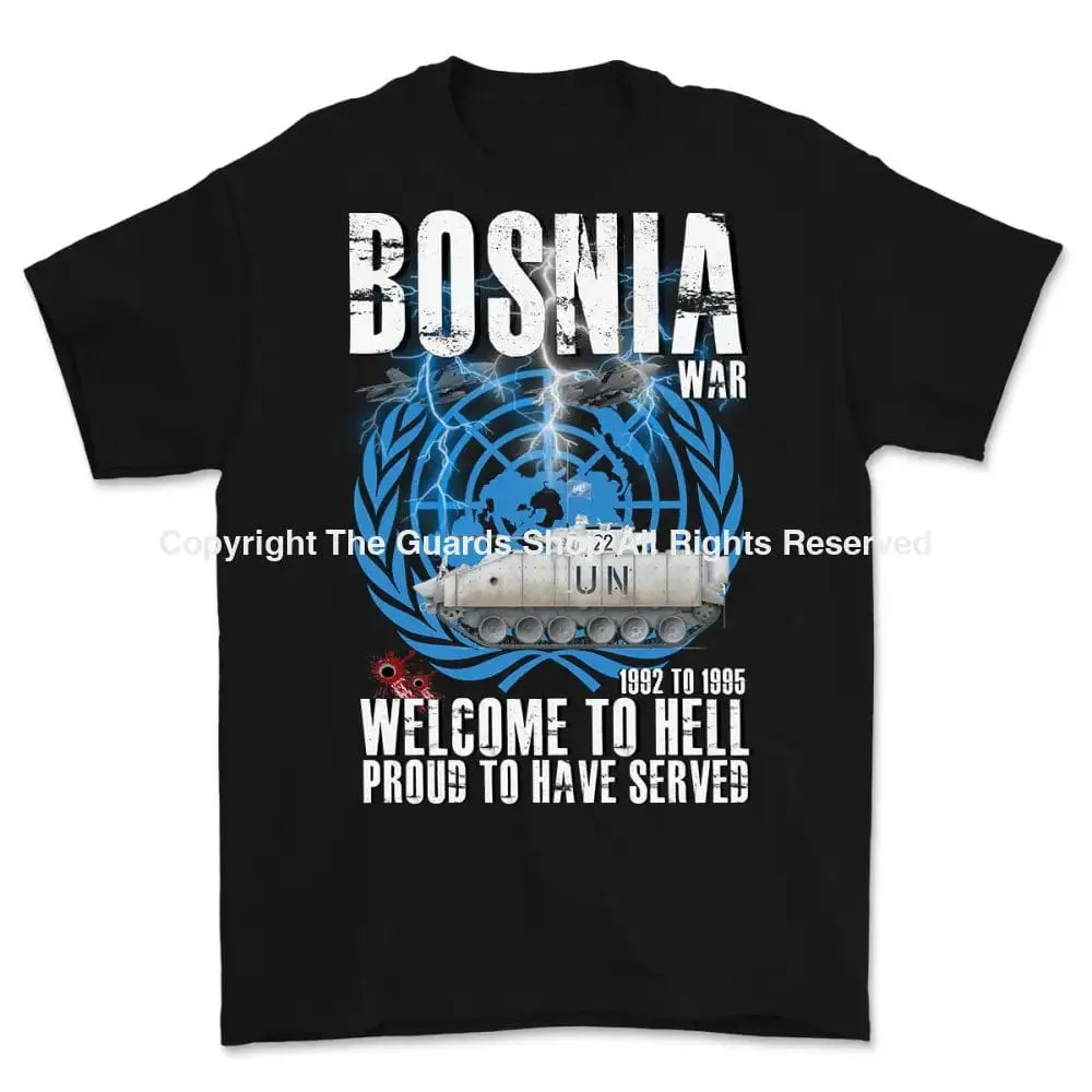 BOSNIA WAR Welcome To Hell with Warrior Printed T-Shirt