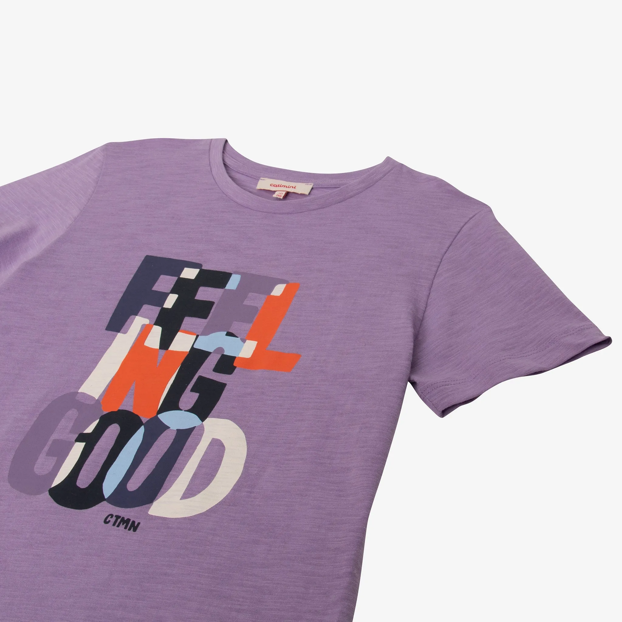Boy's purple slogan T-shirt