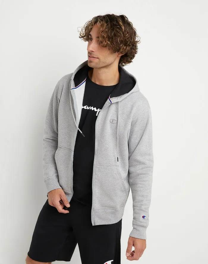 Champion Men's Powerblend Fleece Full Zip Jacket Oxford Gray S0891 407D55 806