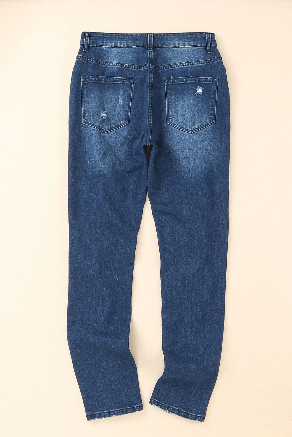 Distressed High Waist Pocket Jeans
