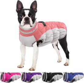 Dog Jackets for Medium Dogs,Medium Dog Coat,Warm Pet Winter Coat Zip Up Back,Waterproof Dogs Jacket with D-Ring,Pet Cold Weather Coats with Fleece Lined, Snowsuit Pug Boston Terrier,Pink,M