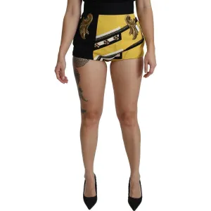 Dolce & Gabbana Embroidered Crystal High Waist Mini Shorts