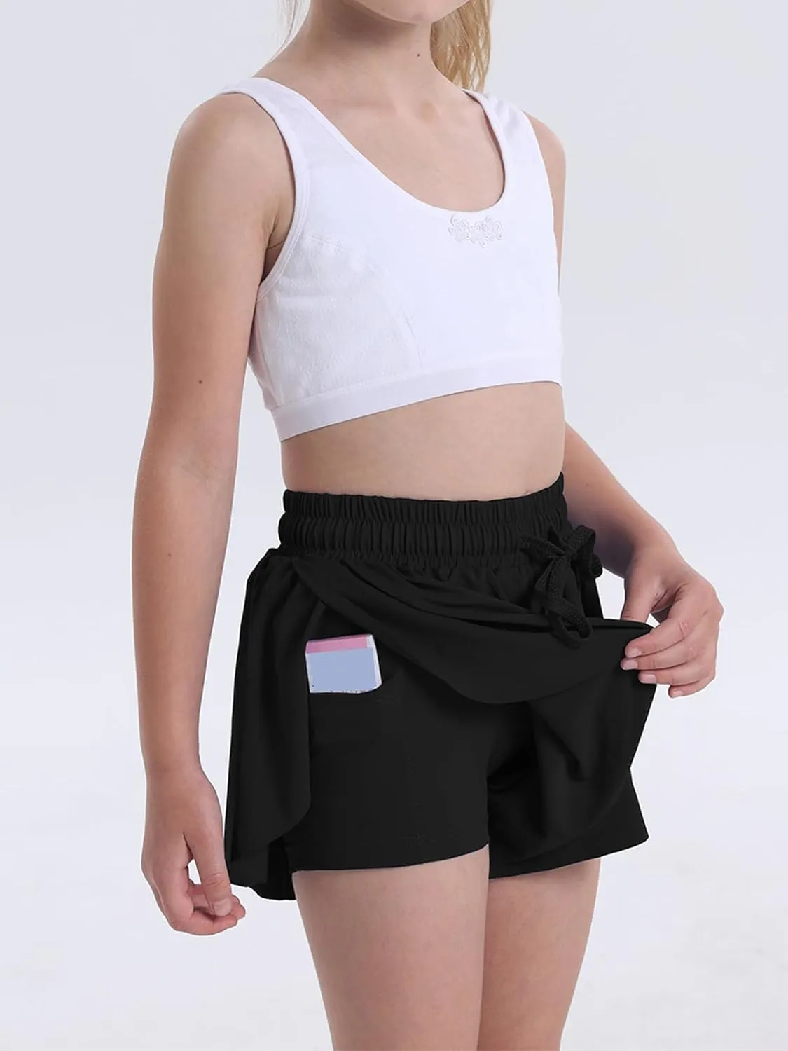 Flowy Shorts for Teen Girls Athletic Running Youth Butterfly Shorts