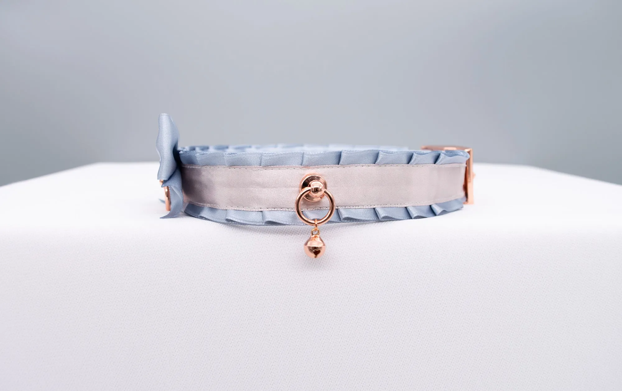 French Blue, Dusty Lilac and Rose Gold Pet Play Collar