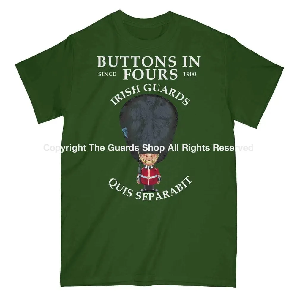 IRISH GUARDS BUTTONS IN FOURS Military Printed T-Shirt