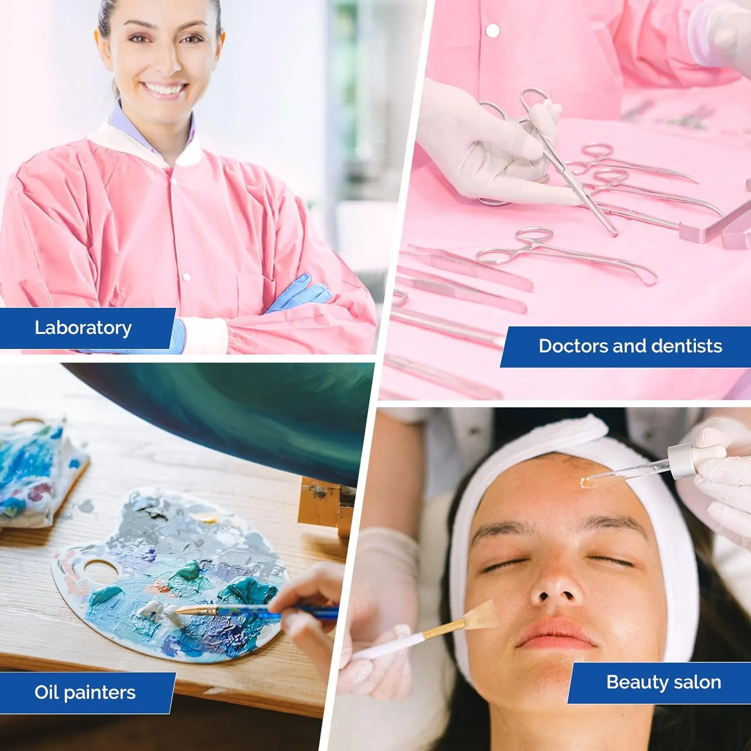 JMU 10-50 Pack Disposable Lab Jackets, SMS Medical Jackets/Coats for Men and Women, Knit Cuffs & Collar, 3 Pockets