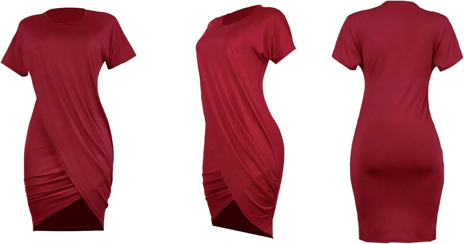 LKOUS Women's Summer Elegant Bowknot Sleeveless Ruffle Bodycon Midi Dress Plus Size S-3XL