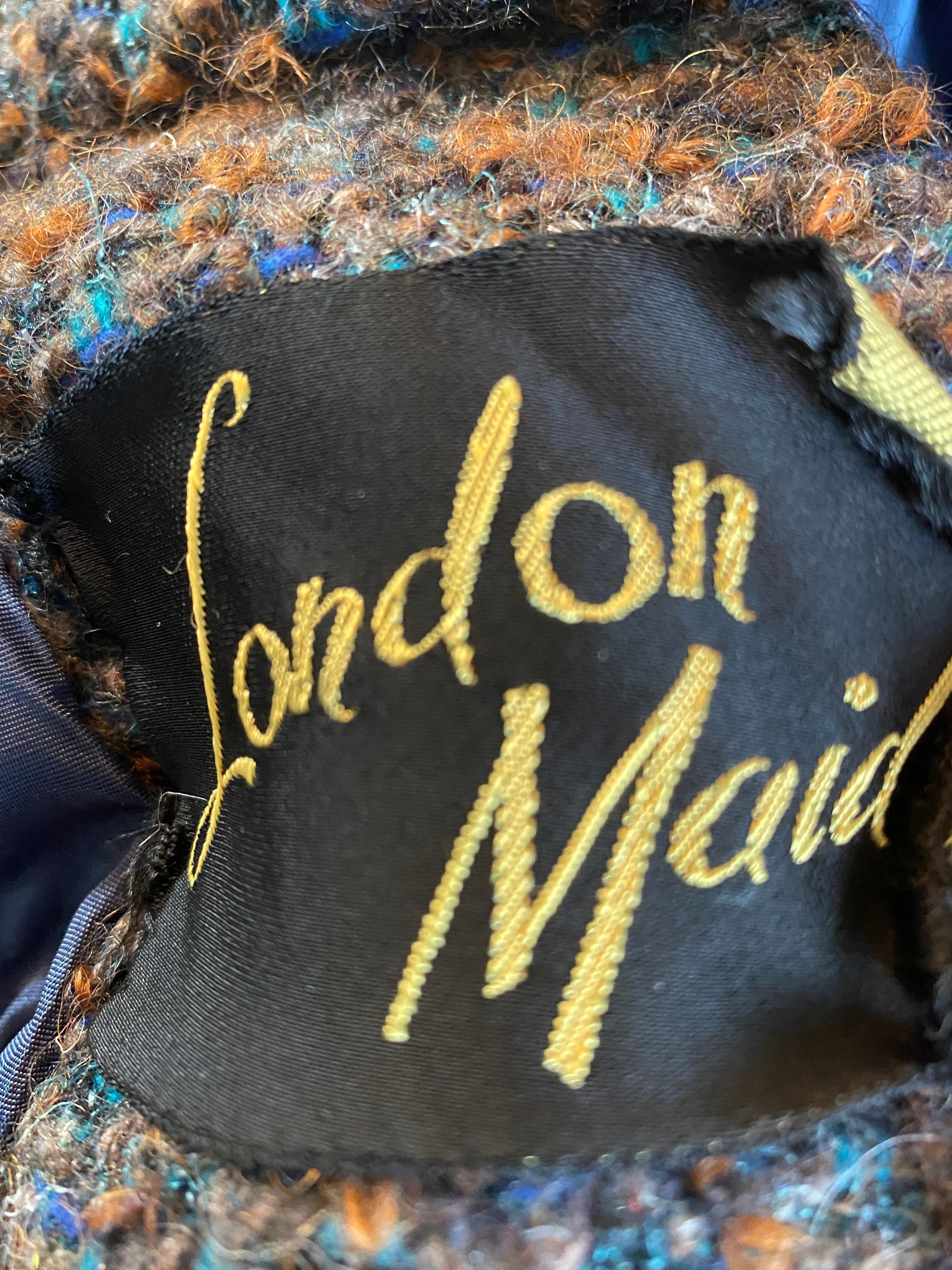 London Maid Vintage Boucle Jacket Blue and Brown UK Size10