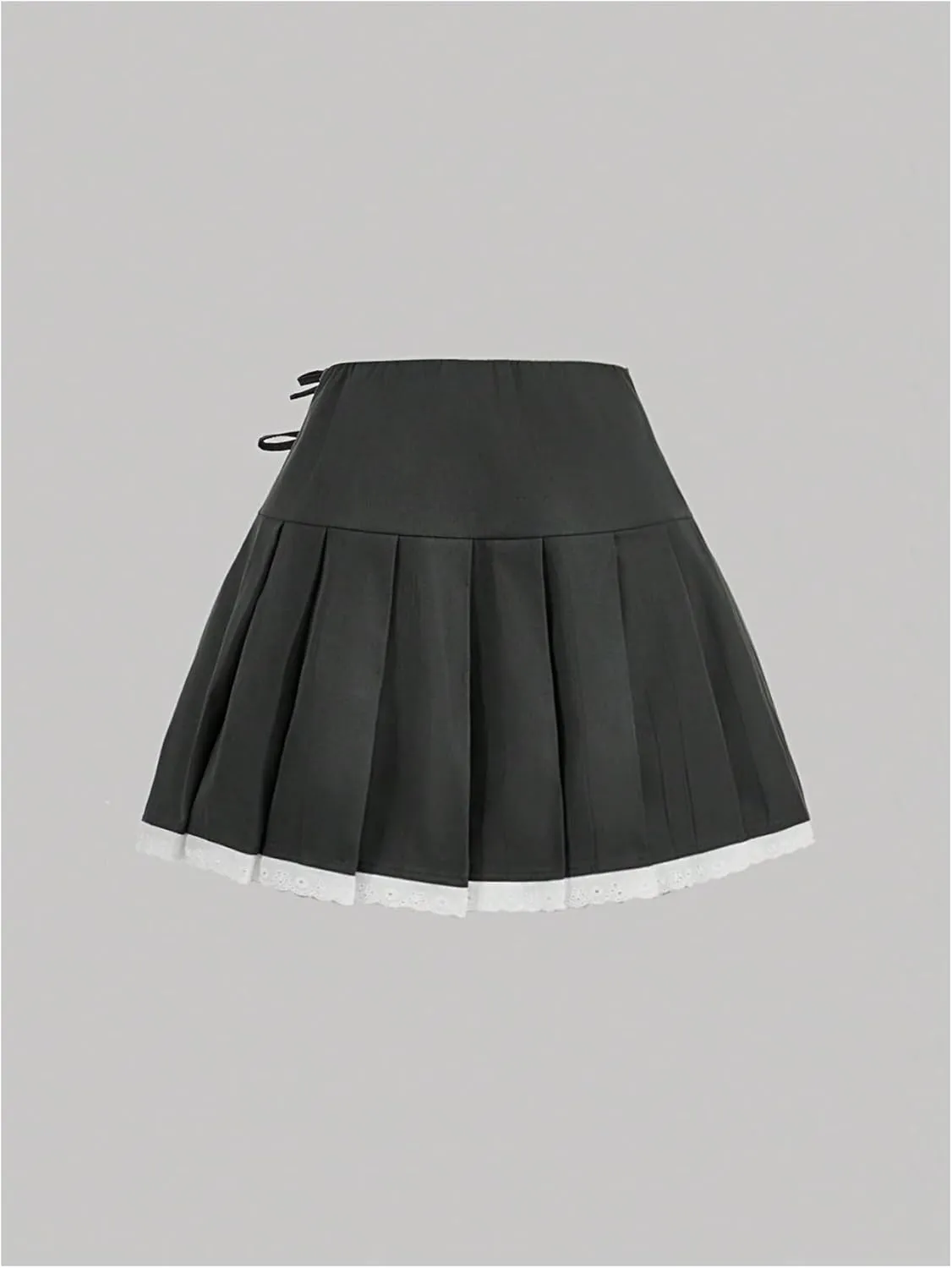MakeMeChic Women's Bow High Waist Pleated A Line Mini Skirt Summer Skater Skirts