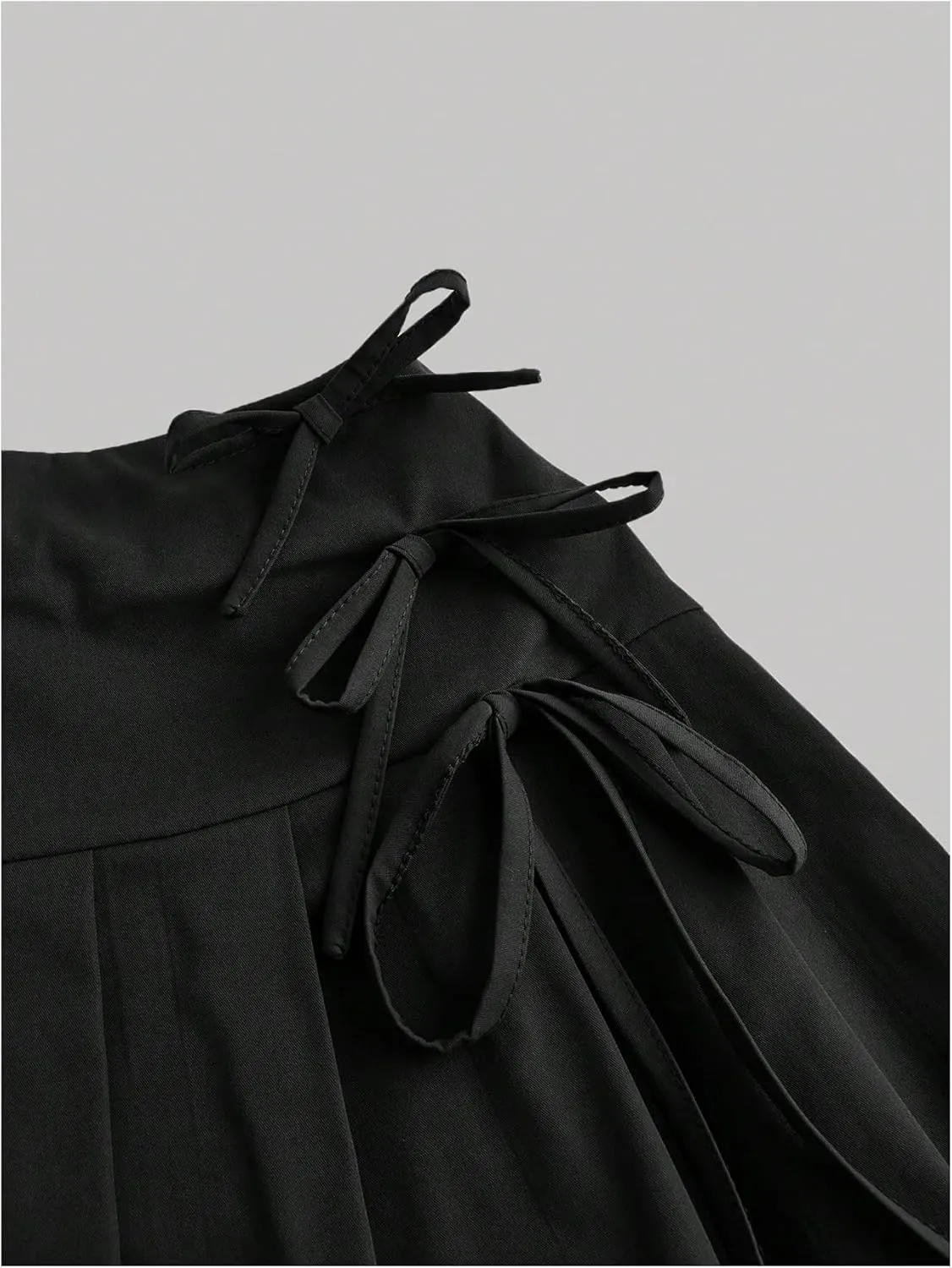 MakeMeChic Women's Bow High Waist Pleated A Line Mini Skirt Summer Skater Skirts
