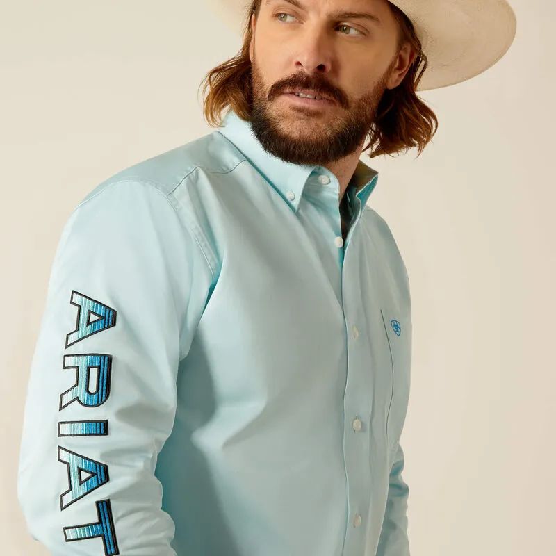 Men's Ariat Aqua Team Logo Twill Button Down Shirt
