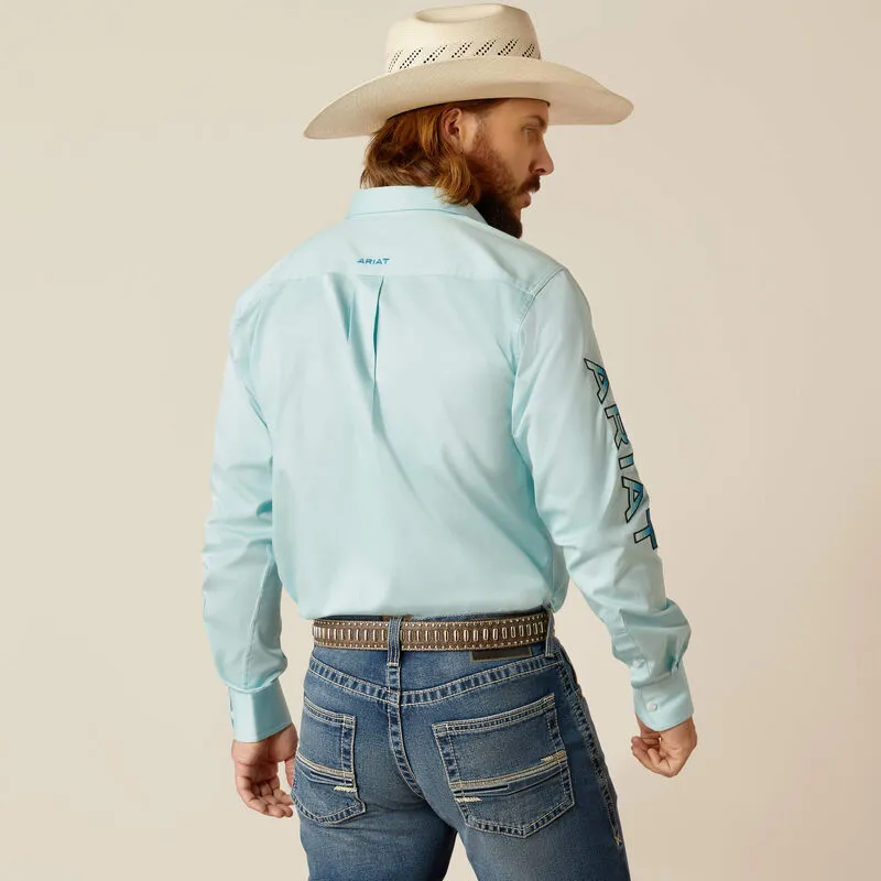 Men's Ariat Aqua Team Logo Twill Button Down Shirt
