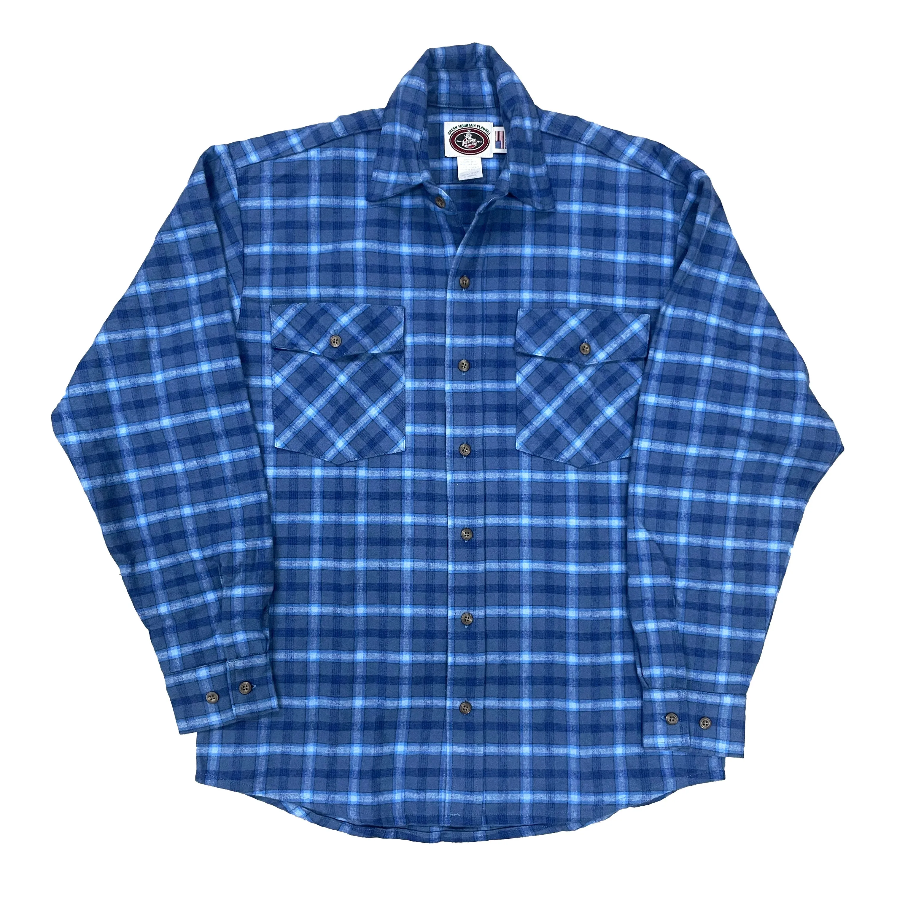 Mens Flannel Button Shirt - Bluebird