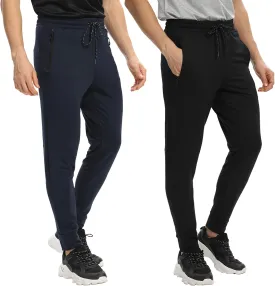Men's Jogger Sweatpants with Zipper Pockets Track Joggers Workout Gym Sweat Pants for Men(1 Pack/2 Pack)