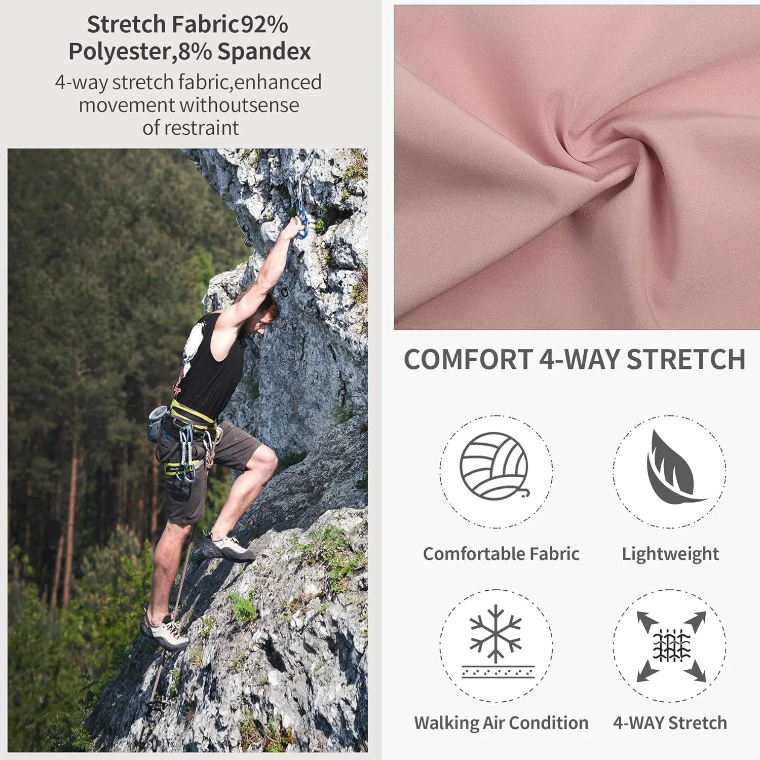 Men's Lightweight 9" Golf Shorts Quick Dry Stretch Hybrid Shorts