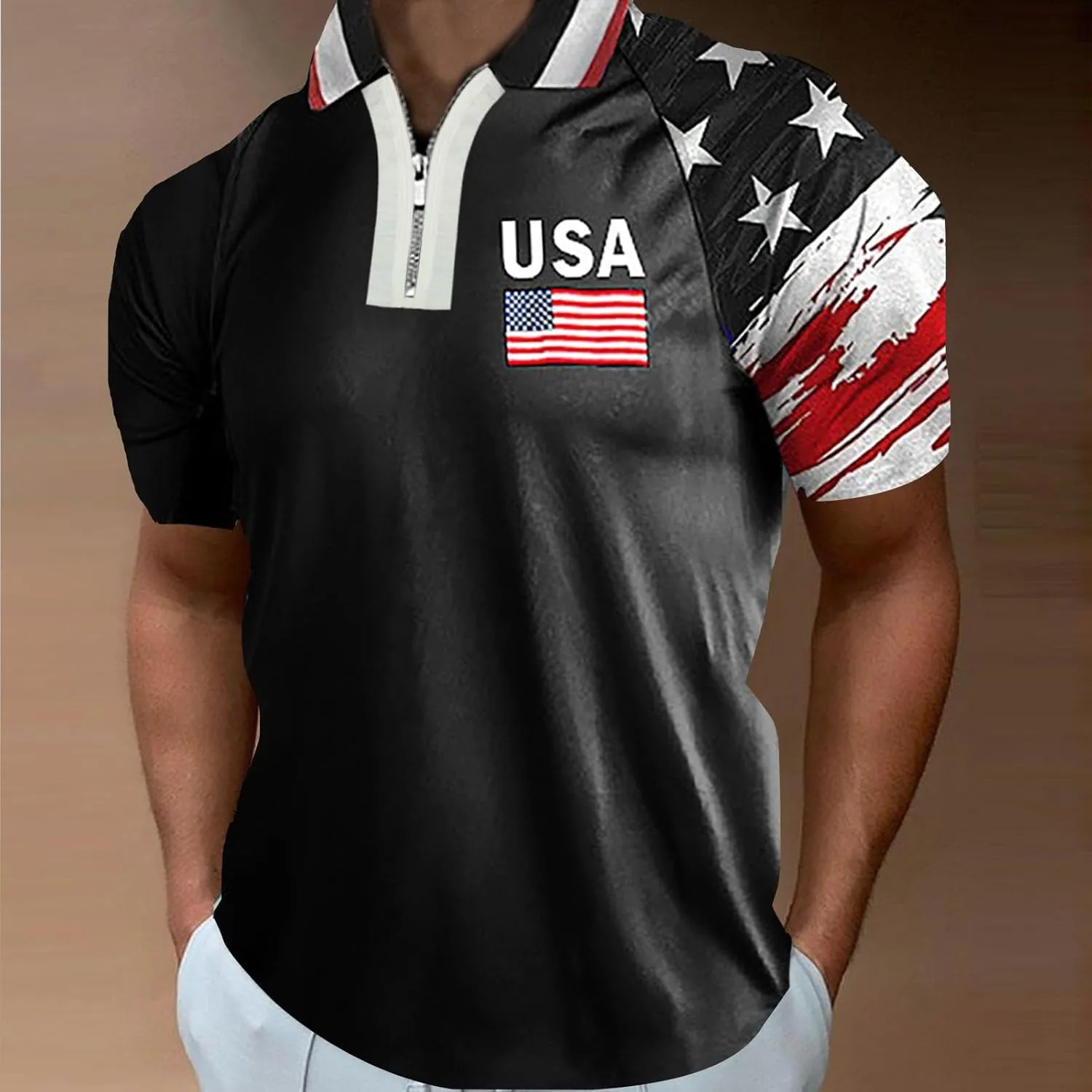 Men's Polo Shirts Shirts Short Sleeve Performance Patriotic Shirt Funny Shirt White Polo T Shirt Mens Polo Shirts
