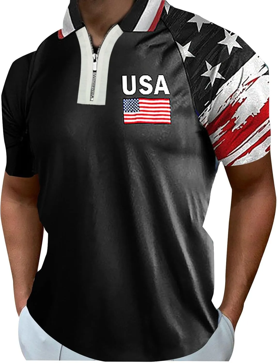 Men's Polo Shirts Shirts Short Sleeve Performance Patriotic Shirt Funny Shirt White Polo T Shirt Mens Polo Shirts