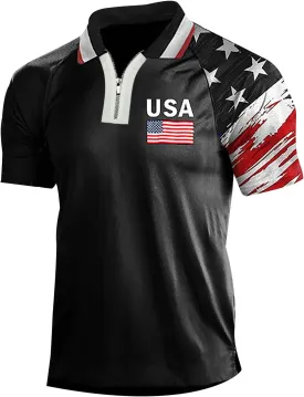 Men's Polo Shirts Shirts Short Sleeve Performance Patriotic Shirt Funny Shirt White Polo T Shirt Mens Polo Shirts