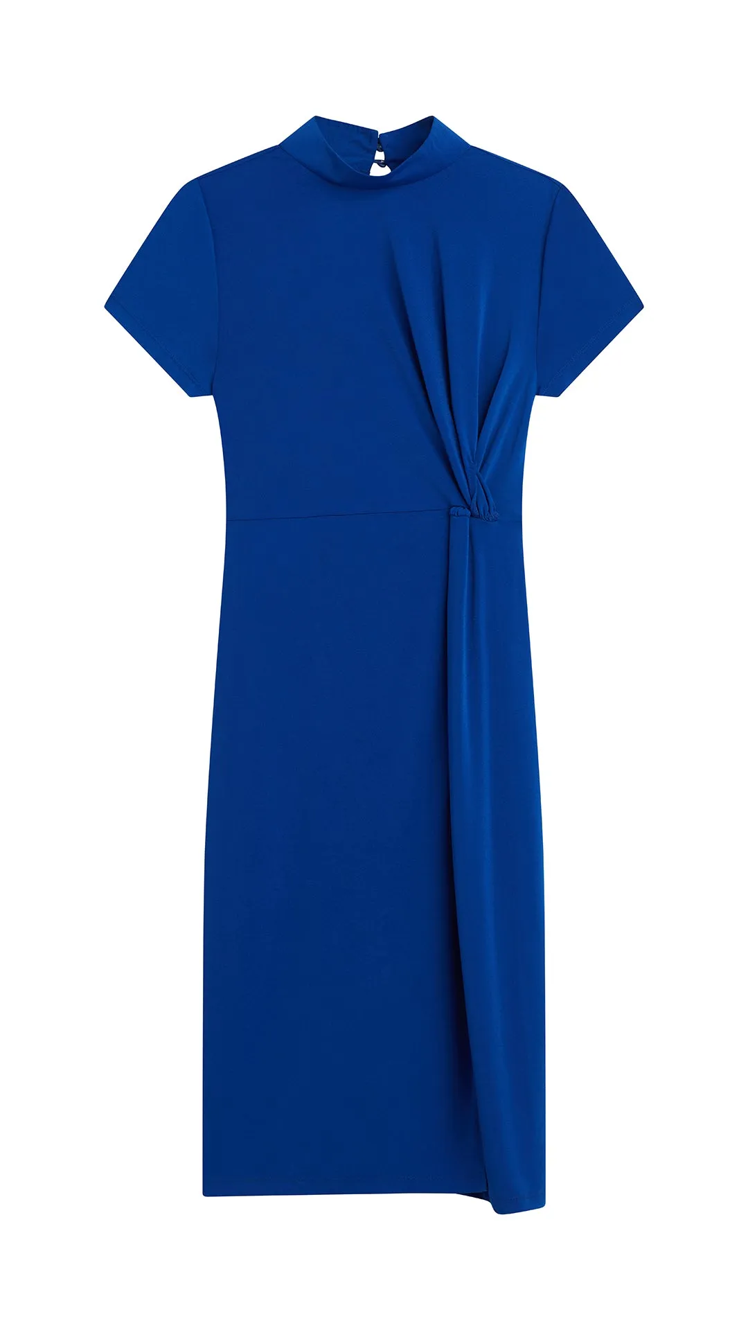 MOCK NECK FLARE DRESS