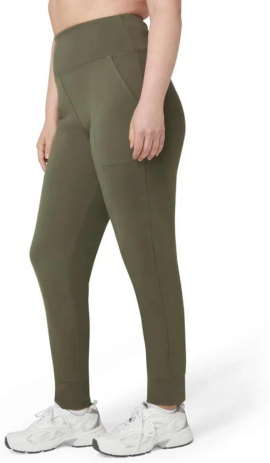 No Nonsense Women's Athletic Jogger with 4-Way Stretch, Pockets, High-Waisted Lounge Pants for Yoga, Running, Workout