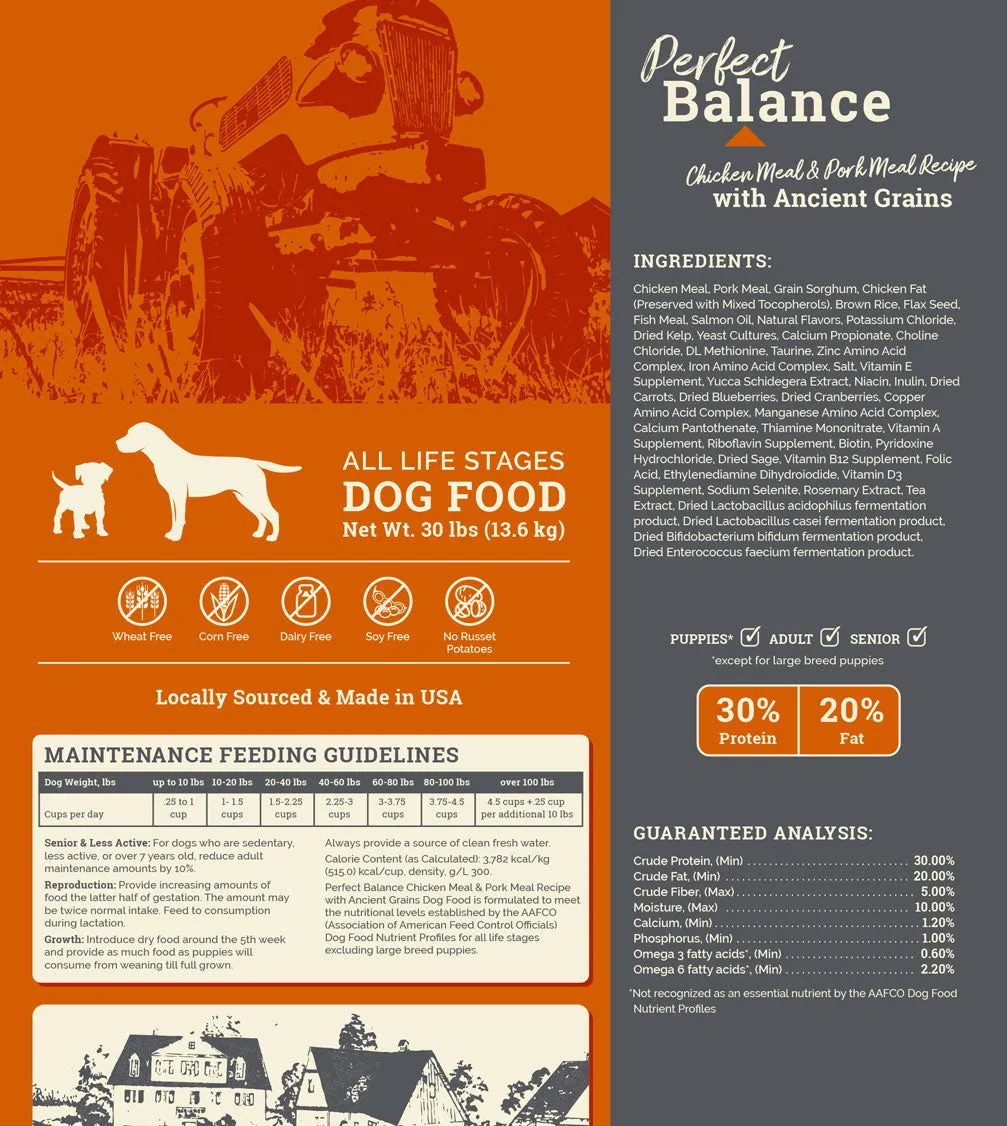 Perfect Balance Chicken Meal & Pork Meal Recipe with Ancient Grains Dog Food