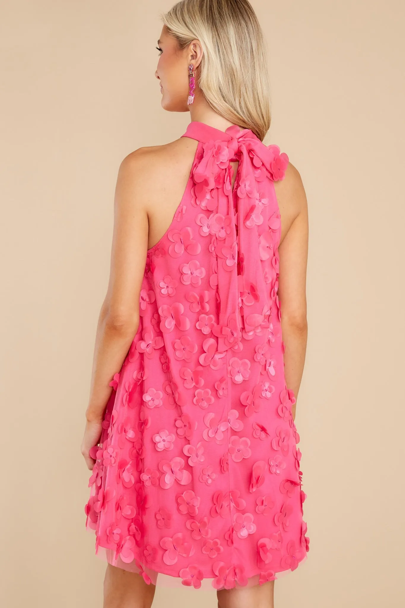 Perfectly Dainty Hot Pink Floral Dress