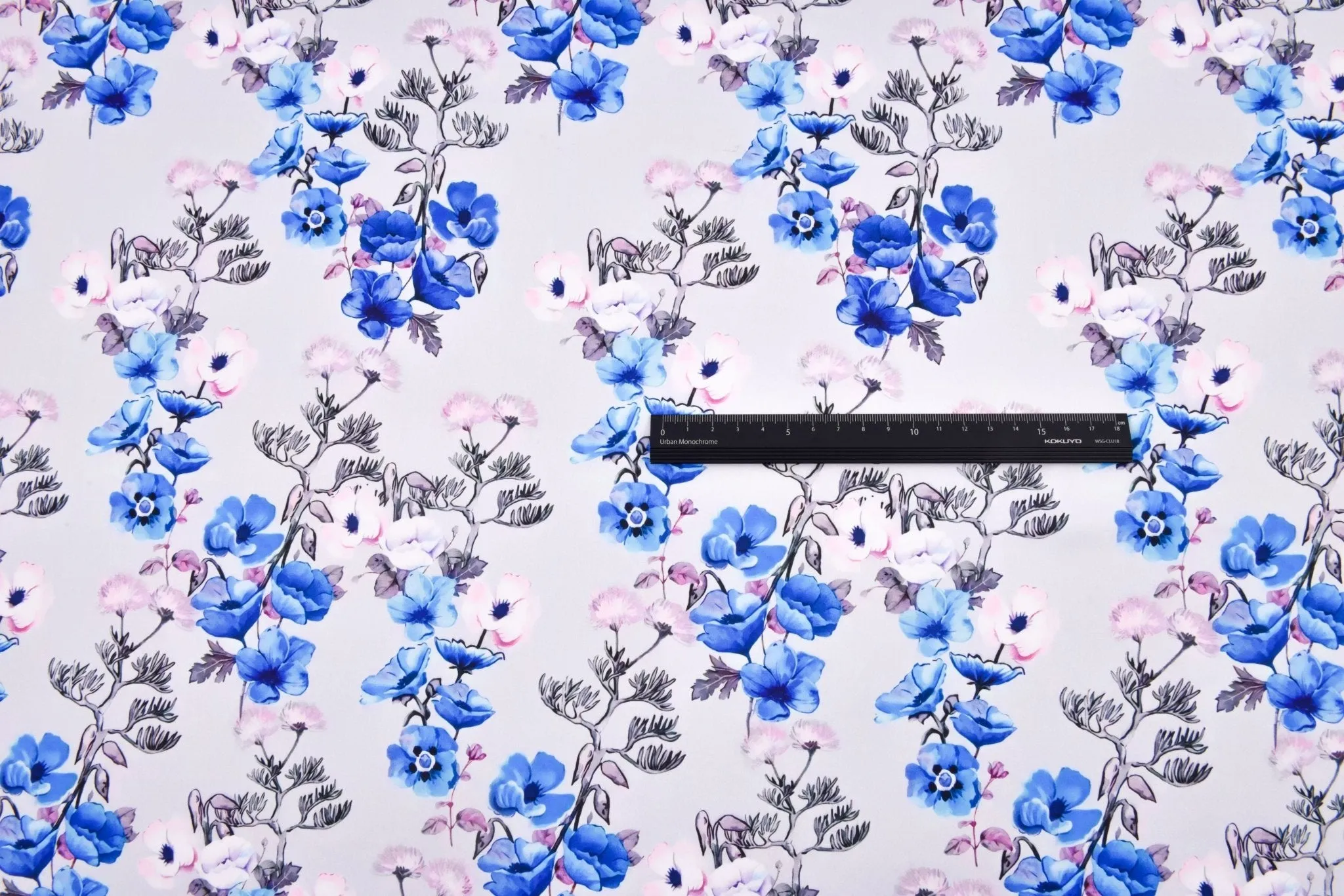 Premium Stretch Silky Satin Digital Print Fabric- Wild Flowers-#10/1