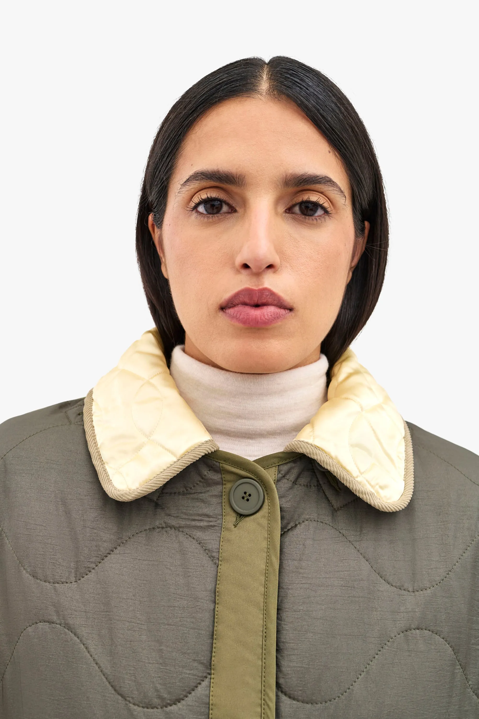 Satin Quilt Collar - Ivory