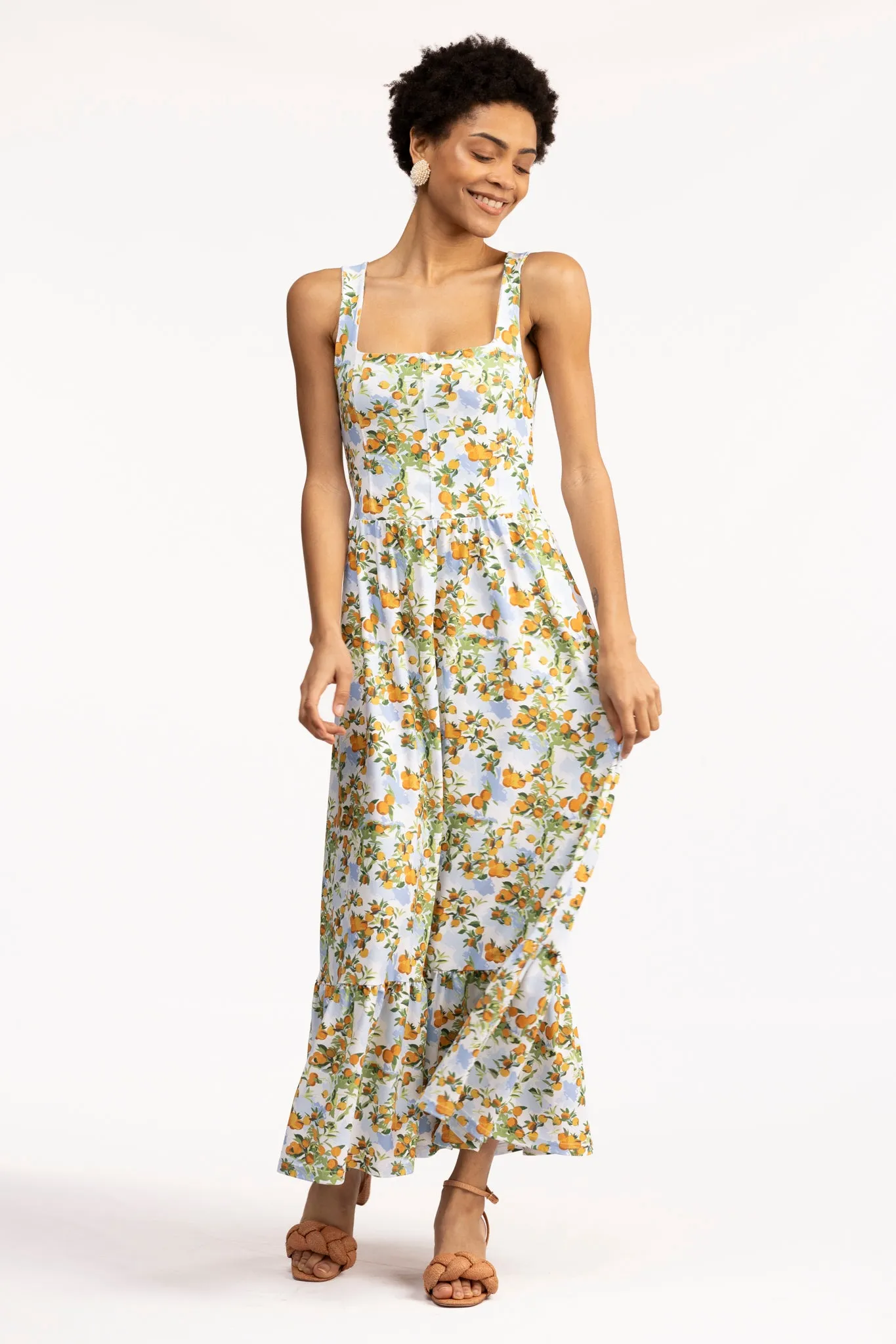 The Bernadette Dress - Tangerine Terrace