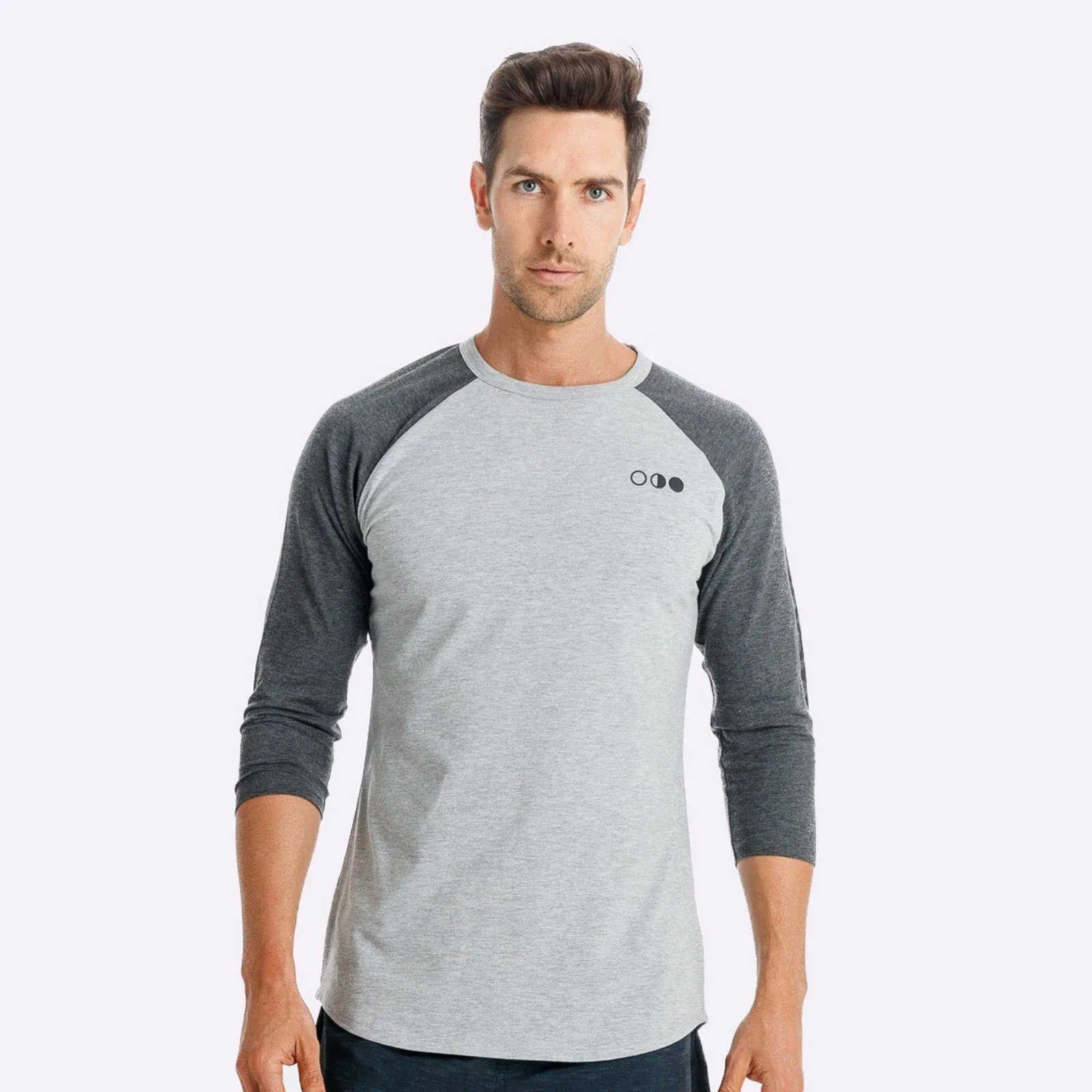 The Brave - Men's Adventure Raglan Shirt - Light Grey Marle/Charcoal Marle