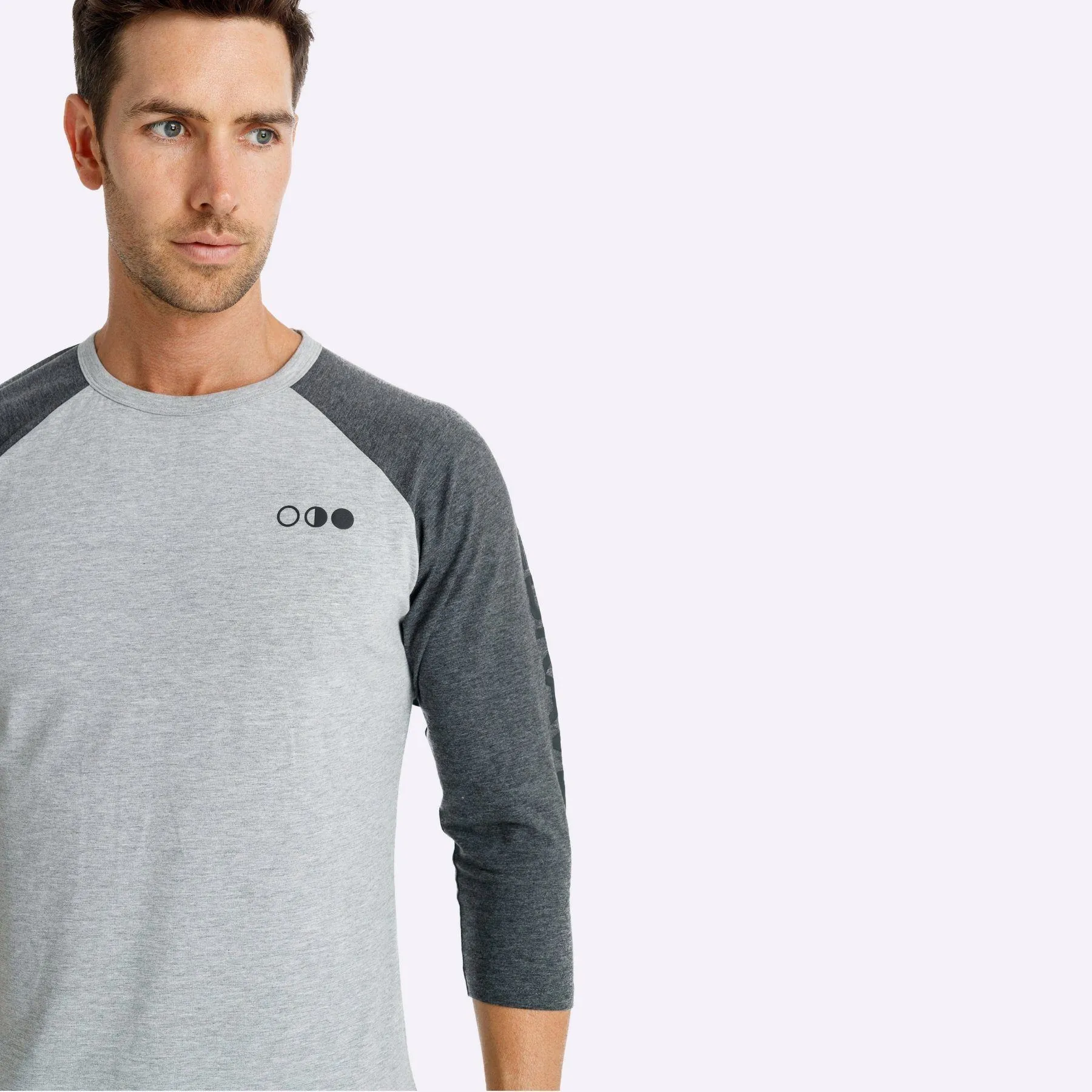 The Brave - Men's Adventure Raglan Shirt - Light Grey Marle/Charcoal Marle