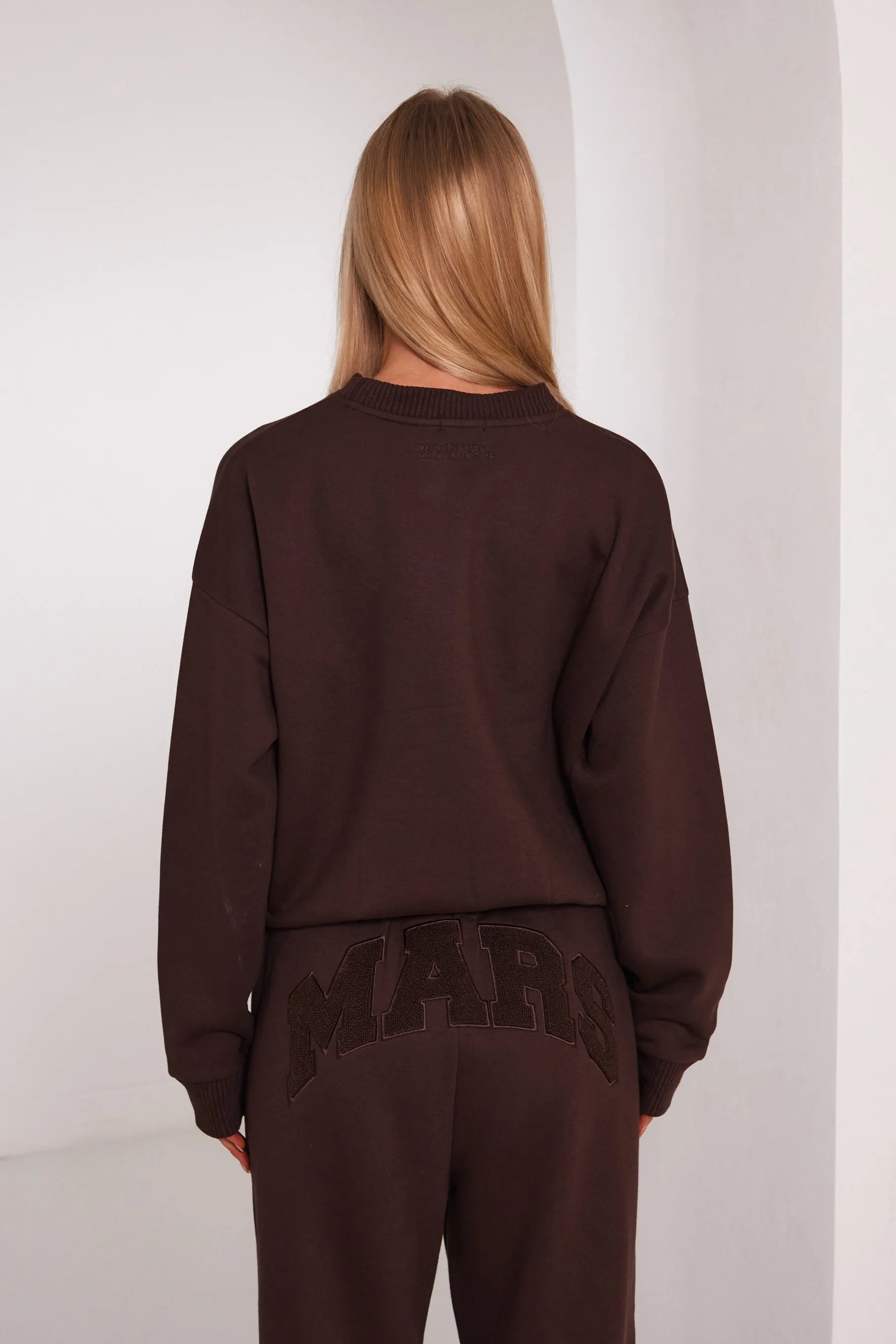 The Mars Varsity Sweatshirt - Chocolate Brown