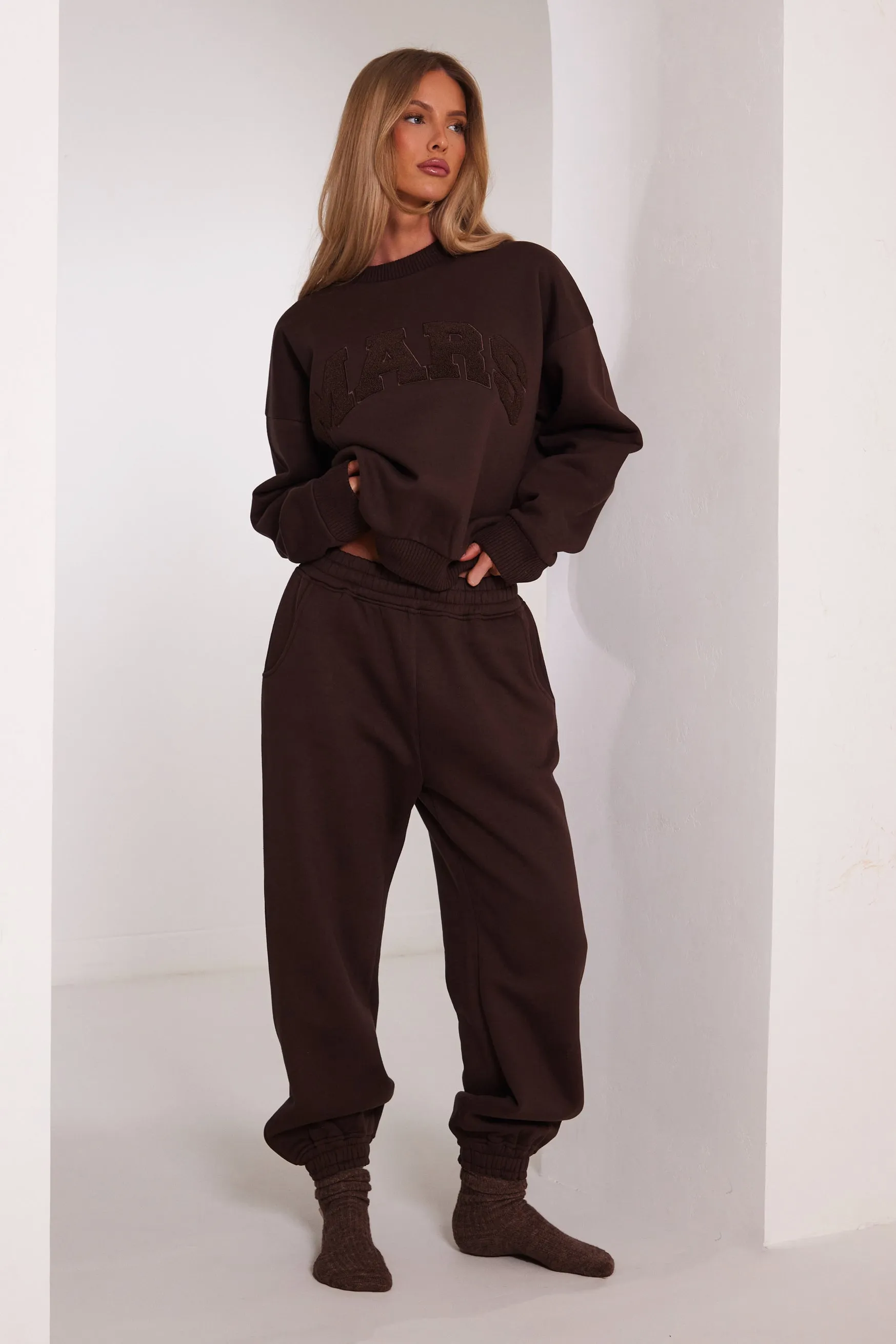 The Mars Varsity Sweatshirt - Chocolate Brown