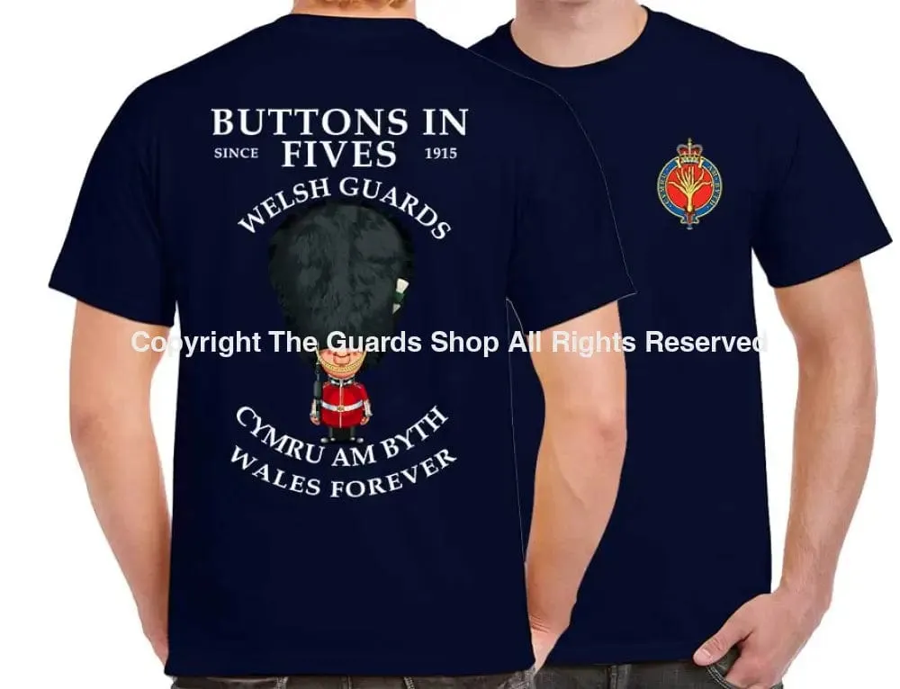 WELSH GUARDS BUTTONS IN FIVE'S DOUBLE PRINT T-Shirt