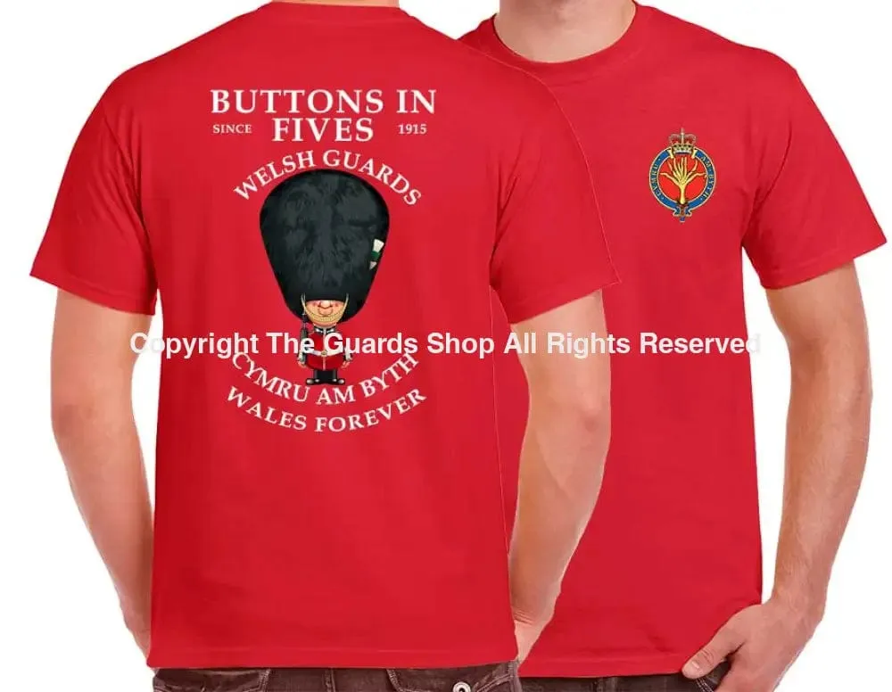 WELSH GUARDS BUTTONS IN FIVE'S DOUBLE PRINT T-Shirt