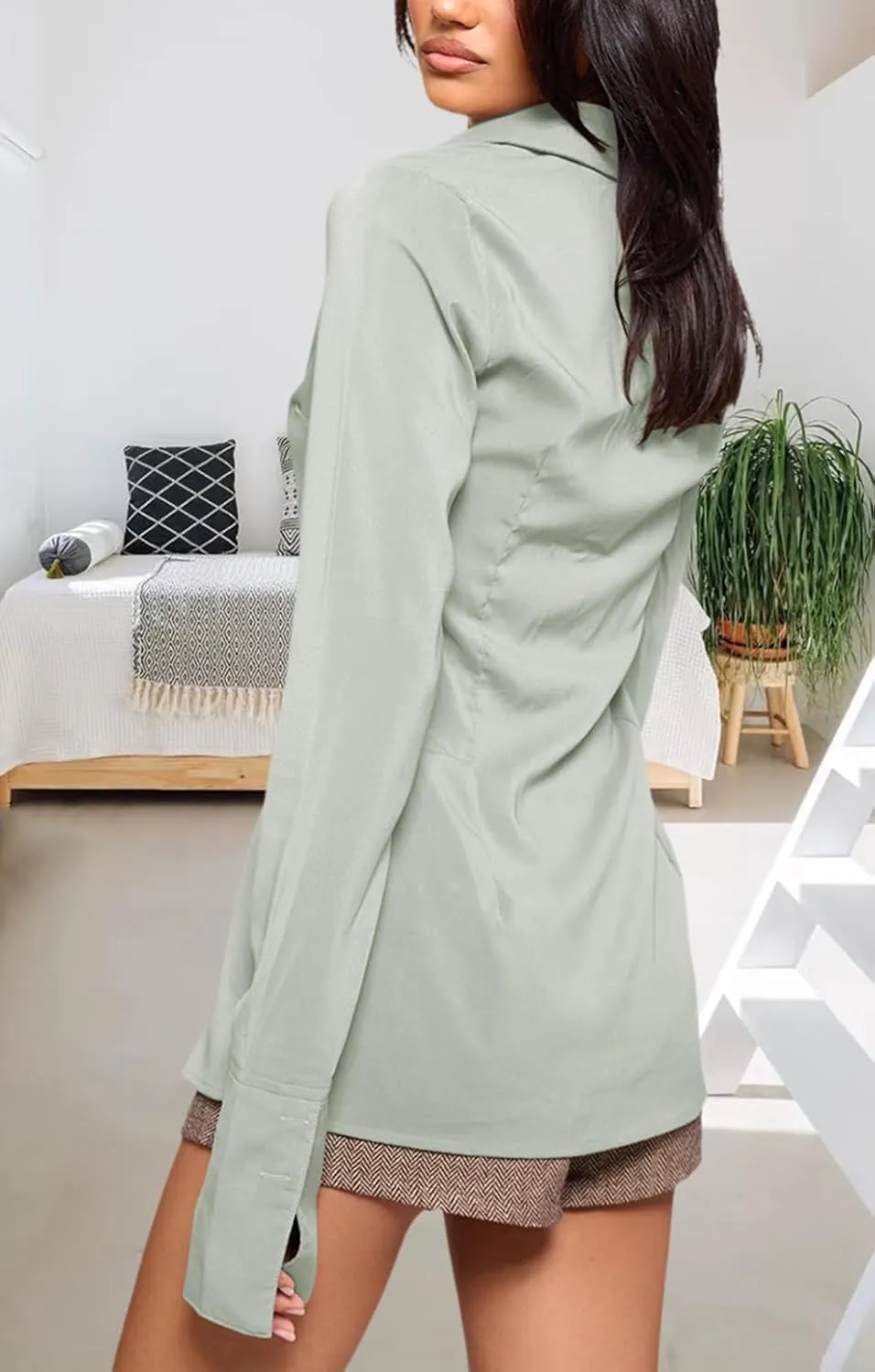 Women's Button Down Shirts Classic Fit Dress Shirt Work Casual Long Sleeve Blouse Tops
